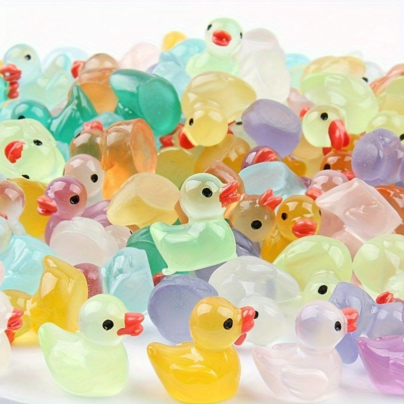 Glow in the Dark Duck Decorations 100pcs Pastel Colors Pink Green Purple