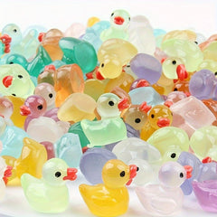 Glow in the Dark Duck Decorations 100pcs Pastel Colors Pink Green Purple