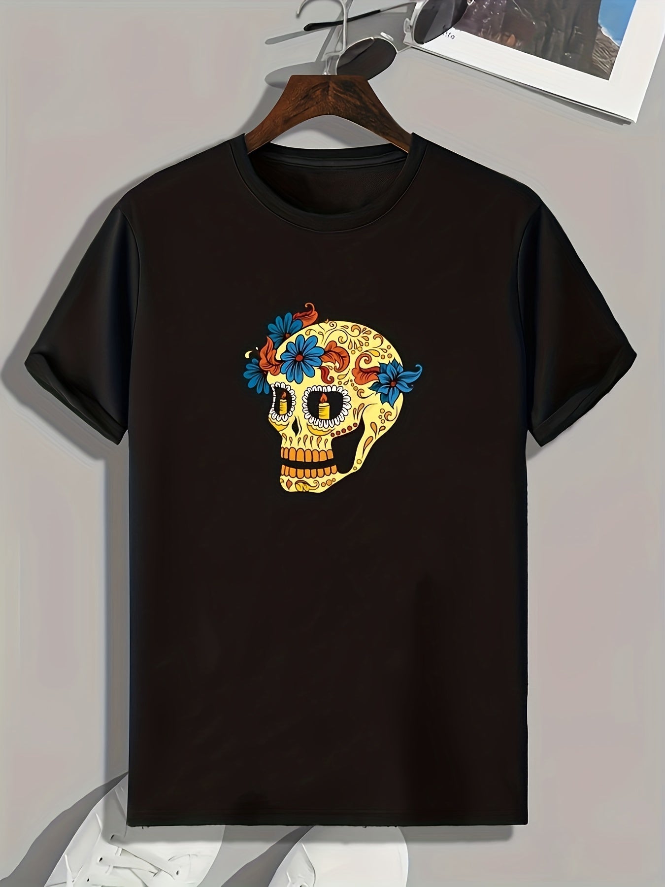 Skull Print Men's Graphic T shirt Casual Comfy Tees For Summer
