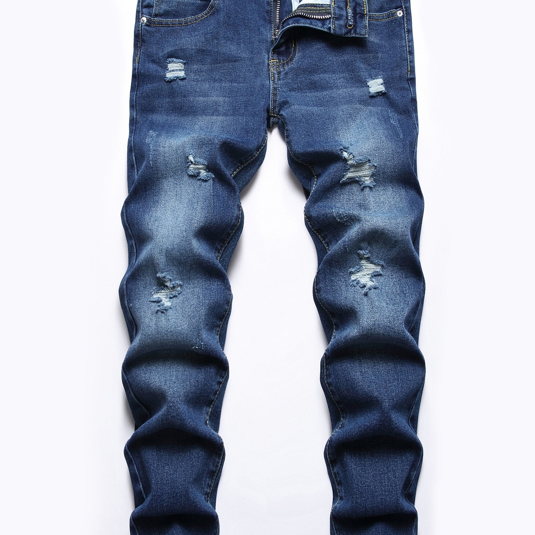 Boys Distressed Stretch Jeans Skinny Slim Fit Denim Pants Kids Clothes