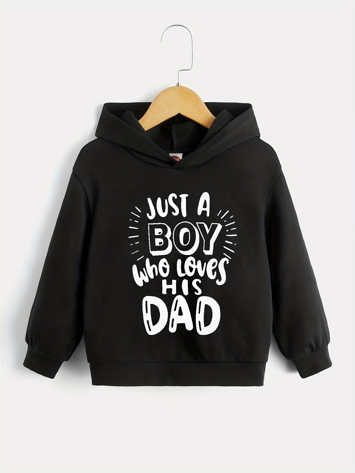 Boy Loves Dad Pullover Hooded Sweatshirt