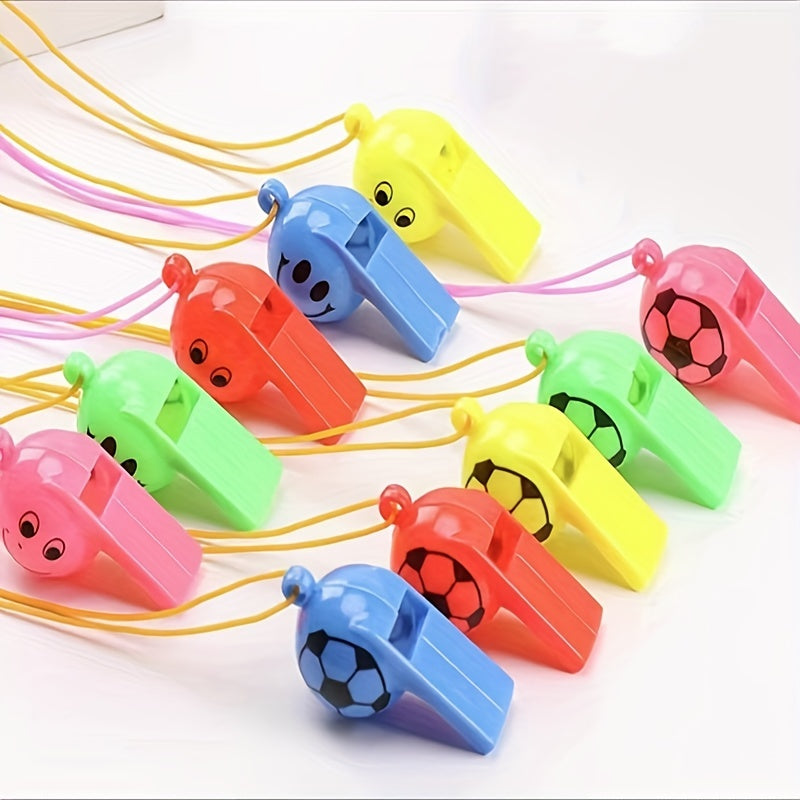 6pcs Colorful Football Whistle With Lanyard - Referee Celebration Tools