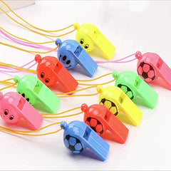 6pcs Colorful Football Whistle With Lanyard - Referee Celebration Tools