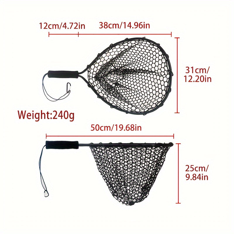Portable Thickened Aluminum Alloy Silicone Fishing Landing Net