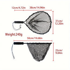Portable Thickened Aluminum Alloy Silicone Fishing Landing Net