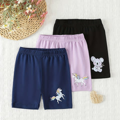 Toddler Girls' Unicorn Graphic Shorts Stretchy Comfy Bike Shorts Dance Outwear
