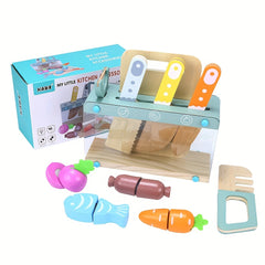 KABI Pretend Kitchen Set for Kids 3-6 Years with Food and Utensils
