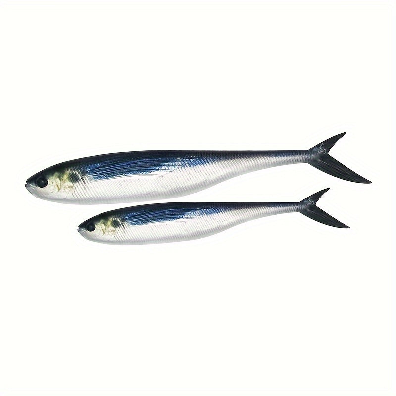 2pcs 12 Scissor Tail Fishing Lure 3D Printing Soft Bait Bionic Sea Fishing Bait