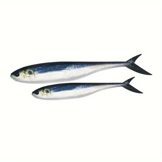 2pcs 12 Scissor Tail Fishing Lure 3D Printing Soft Bait Bionic Sea Fishing Bait