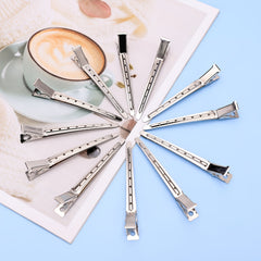 12PCS Stainless Steel Hair Clip Salon Duck Bill Clips