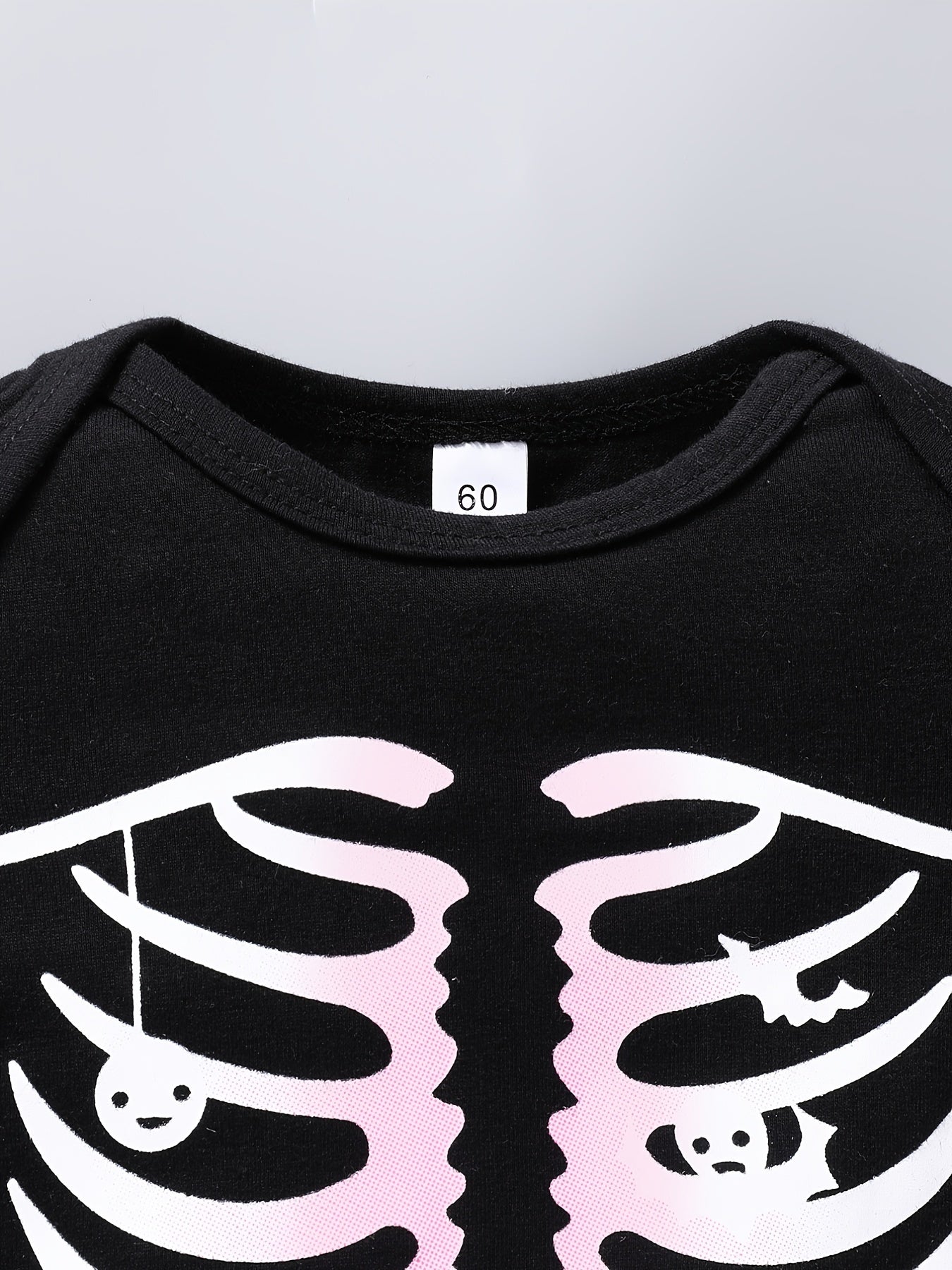 Halloween Bat Skull Print Romper & Hat Baby Outfit
