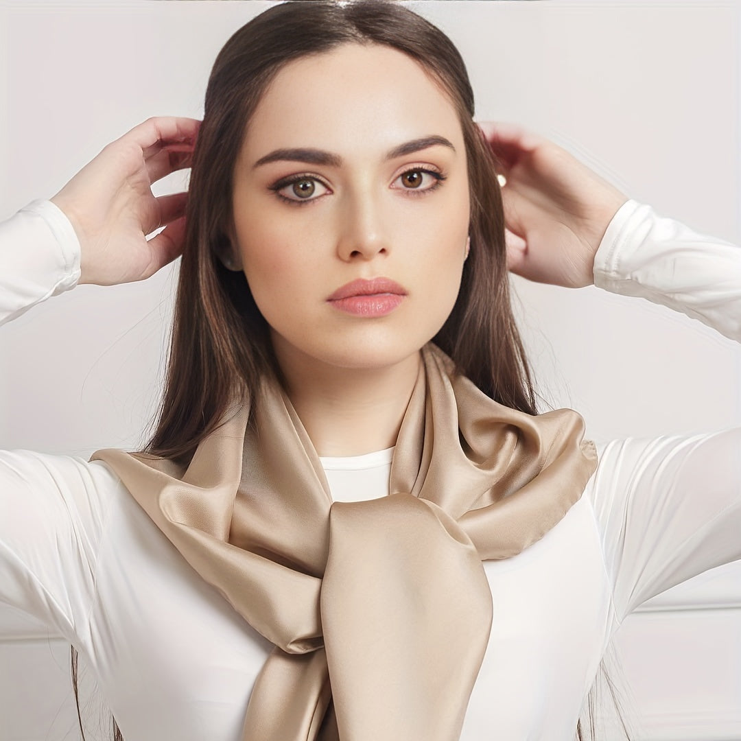 Satin Hijab Shawl Women Veil Ramadan Head Wraps Headscarves Solid