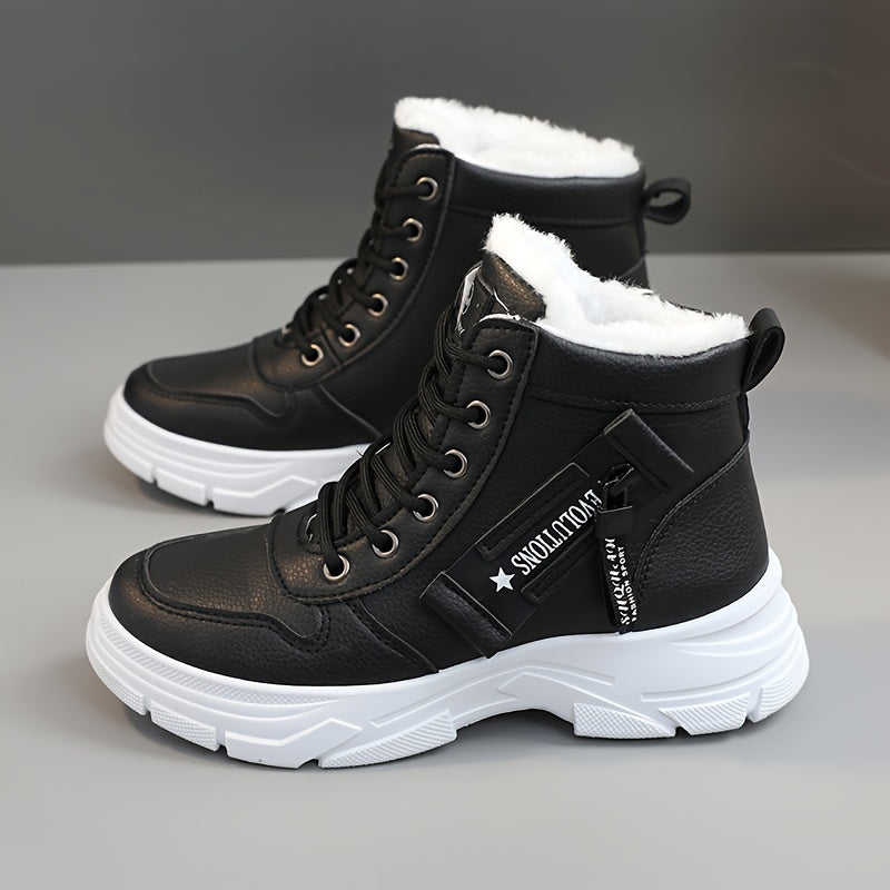 Women's Winter Snow Boots with Fleece Lining and Platform Sole