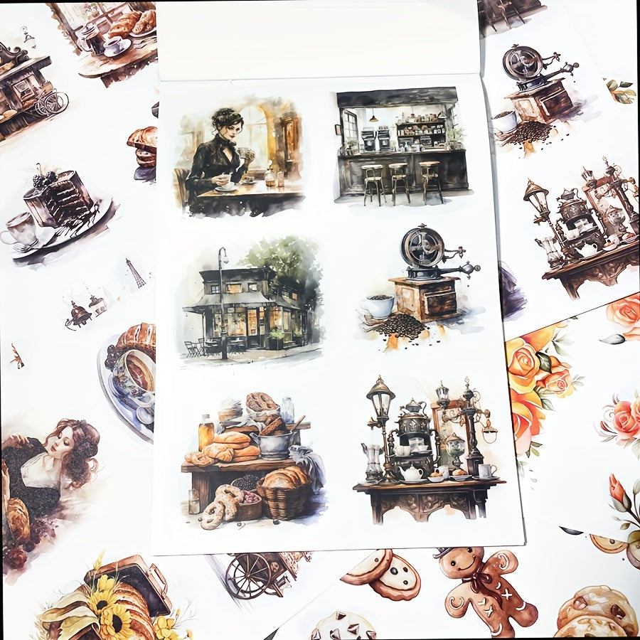 20 Sheets Vintage Architecture Sticker Book for Scrapbooking