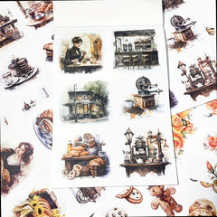 20 Sheets Vintage Architecture Sticker Book for Scrapbooking