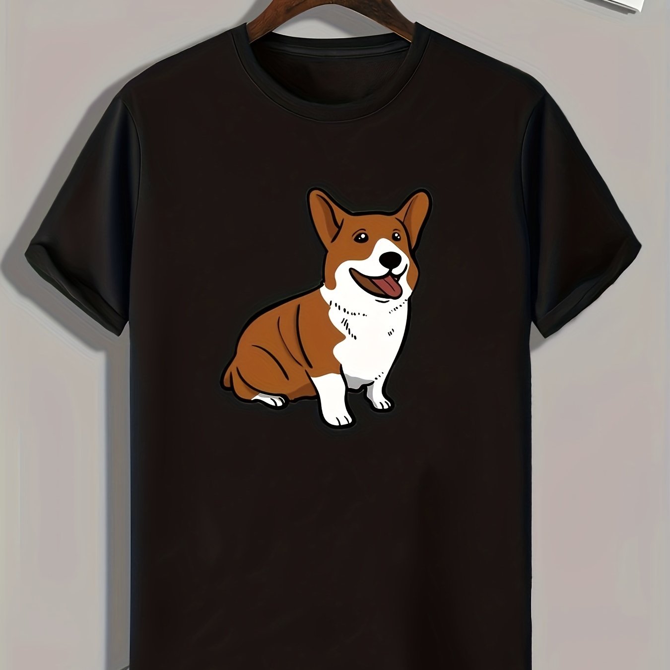 Corgi Print Men's Sports T-Shirt for Fitness, Summer Outdoor Wear - Gift for Men