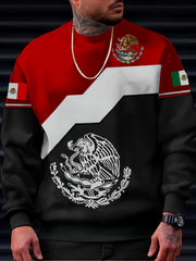 Mexico Eagle And Snake Print Men's Graphic Sweatshirt