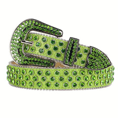 Men's Rhinestone Belt Western Cowboy Cowgirl Punk Crystal Studded Belt