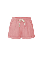 Solid Drawstring Elastic Waist Shorts Plus Size
