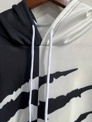 Scratches Print Block Hoodie For Men