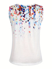 Women's Plus Floral Print V-Neck Tank Top