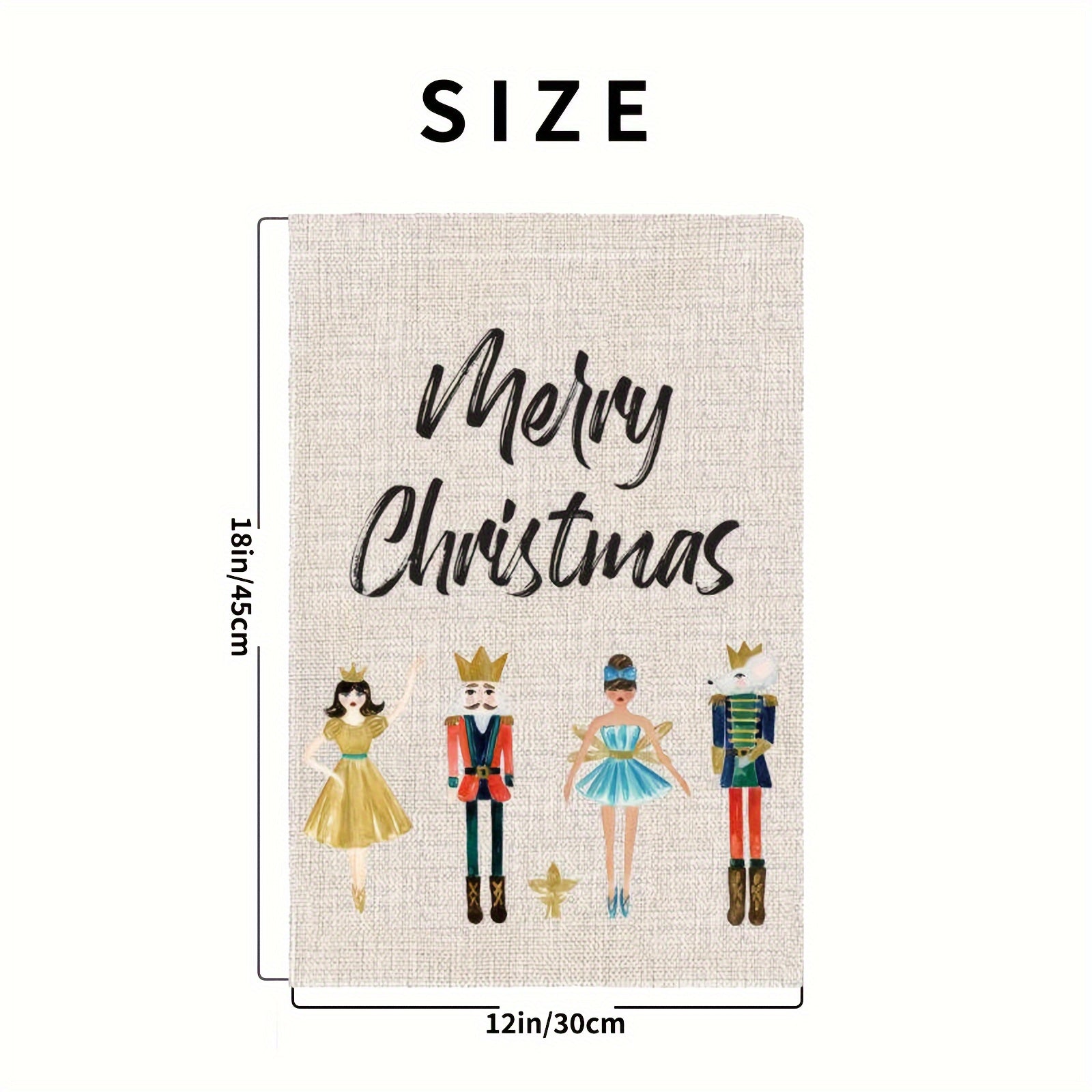 Merry Christmas Garden Flag 30x45 Double Sided Nutcracker Outdoor Decoration