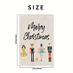 Merry Christmas Garden Flag 30x45 Double Sided Nutcracker Outdoor Decoration