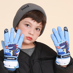 Kids Winter Waterproof Skiing Gloves, Non-slip Snow Playing Gloves