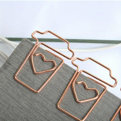 Rose Paper Clips Metal Bookmark Envelope Shape Planner Clip Office Supplies