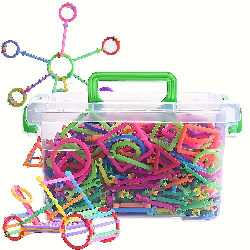 200pc Geometric Shape Building Blocks Educational Kit