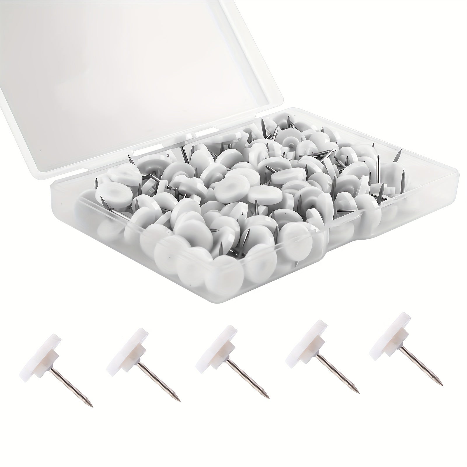 100pcs Plastic Push Pins Flat Thumb Tacks for Cork Bulletin Board Wall