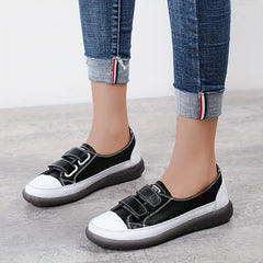 Women's Hook & Loop Sneakers Casual Flat Shoes Comfy Walking Shoes