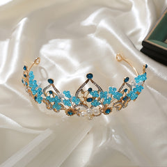 Crystal Crown Hair Accessories Princess Faux Pearl Rhinestone Head Jewelry