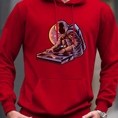 Anime Astronaut DJ Print Hoodie - Men's Graphic Pullover Hoodie