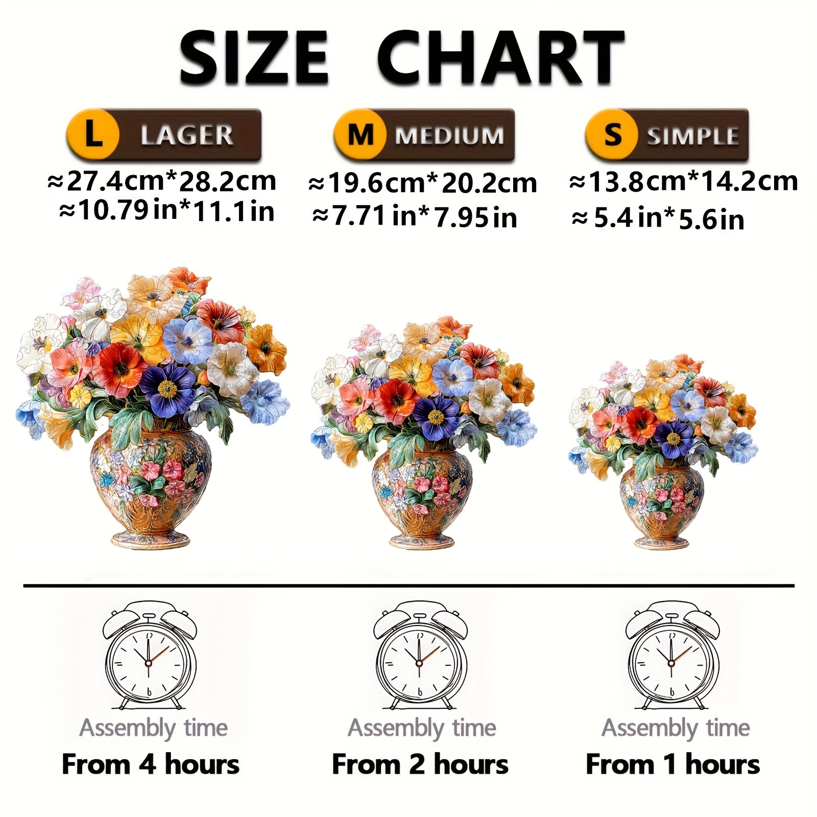 Floral Parrot Wooden Puzzle Colorful Animal Shapes Art Toy in Box