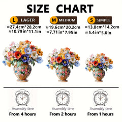Floral Parrot Wooden Puzzle Colorful Animal Shapes Art Toy in Box
