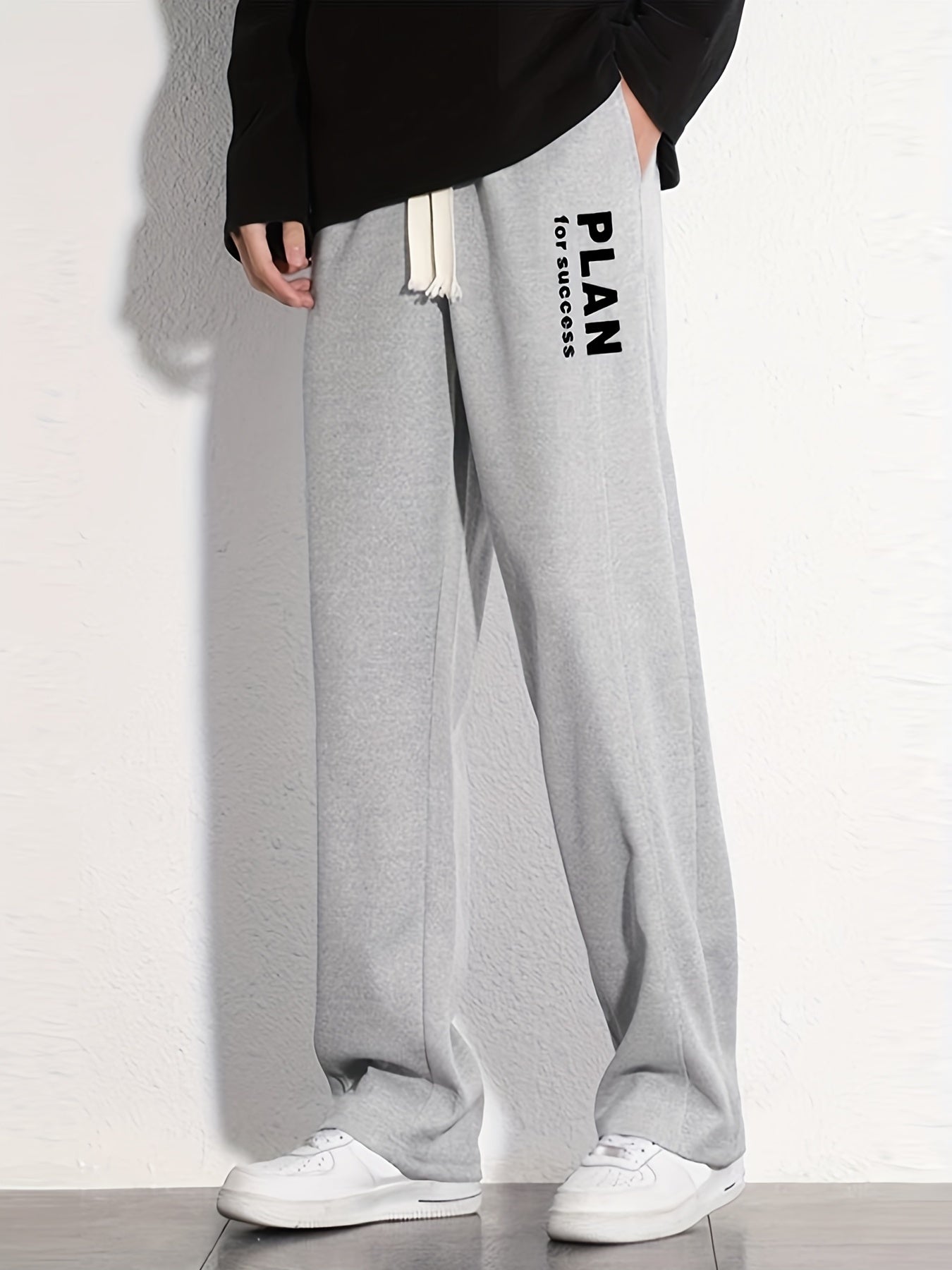 Letter Graphic Print Men's Loose Sweatpants for Spring Fall Outdoor