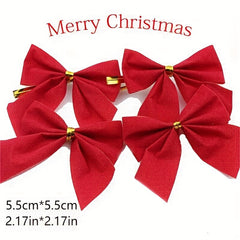 Red Bow Christmas Tree Decorative Pendant DIY Festive Scene Decoration
