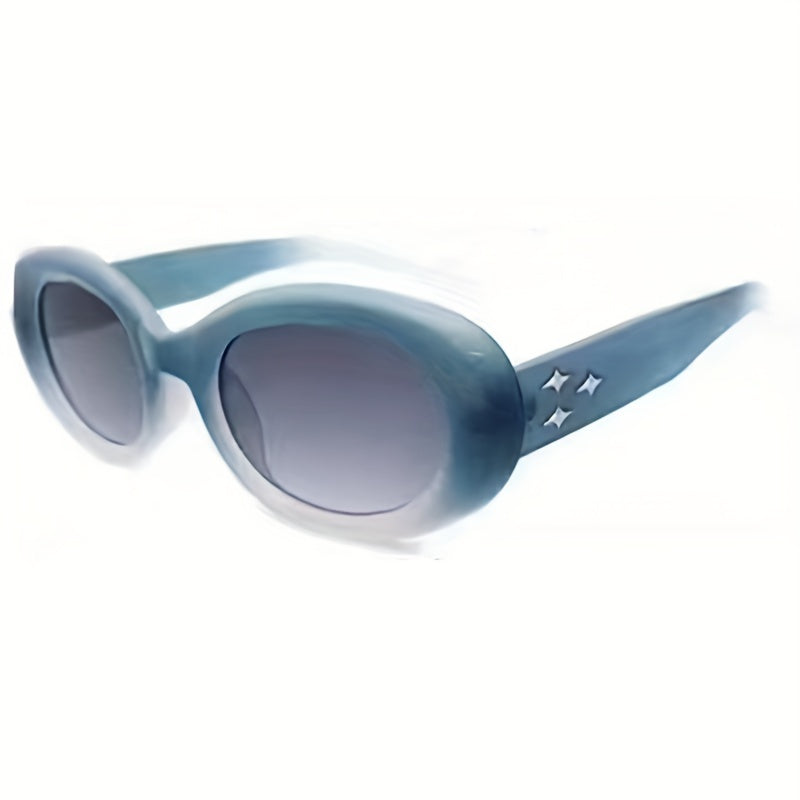 Men's Cat Eye Three Stars Embellished Metal Sunglasses