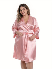 Butterfly & Letter Pattern Open Front Bridesmaid Bathrobe