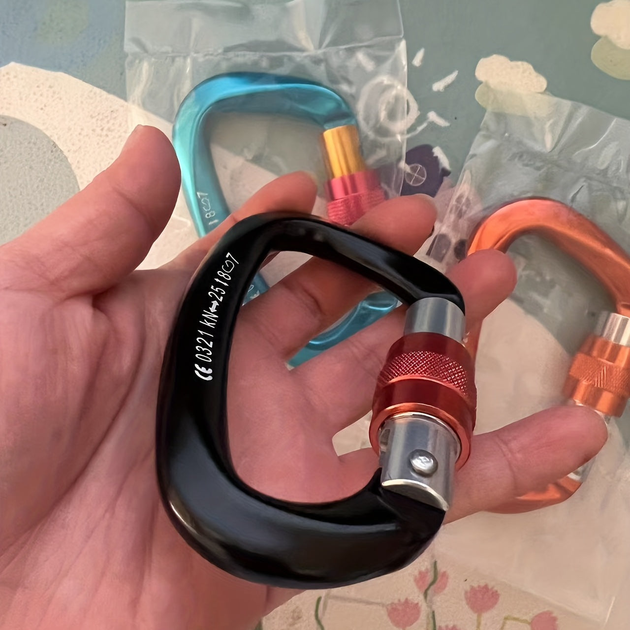 D Carabiner Aluminum Quick Hanging Buckle Camping
