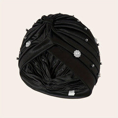 Faux Pearl Beads Hair Wraps Turban Head Scarf Beanie Cap