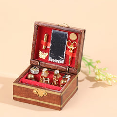 Mini Chinese Retro Cosmetic Box for 1/12 Doll House