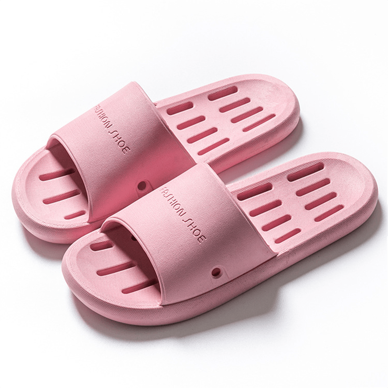 Women's Hollow Out Sole Slides Solid Quick Drying Bathroom Shoes