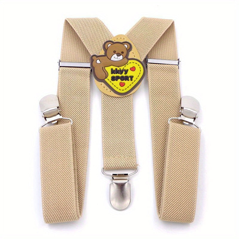 Beige Pink Children's Y-Shaped Cartoon Suspender Harness