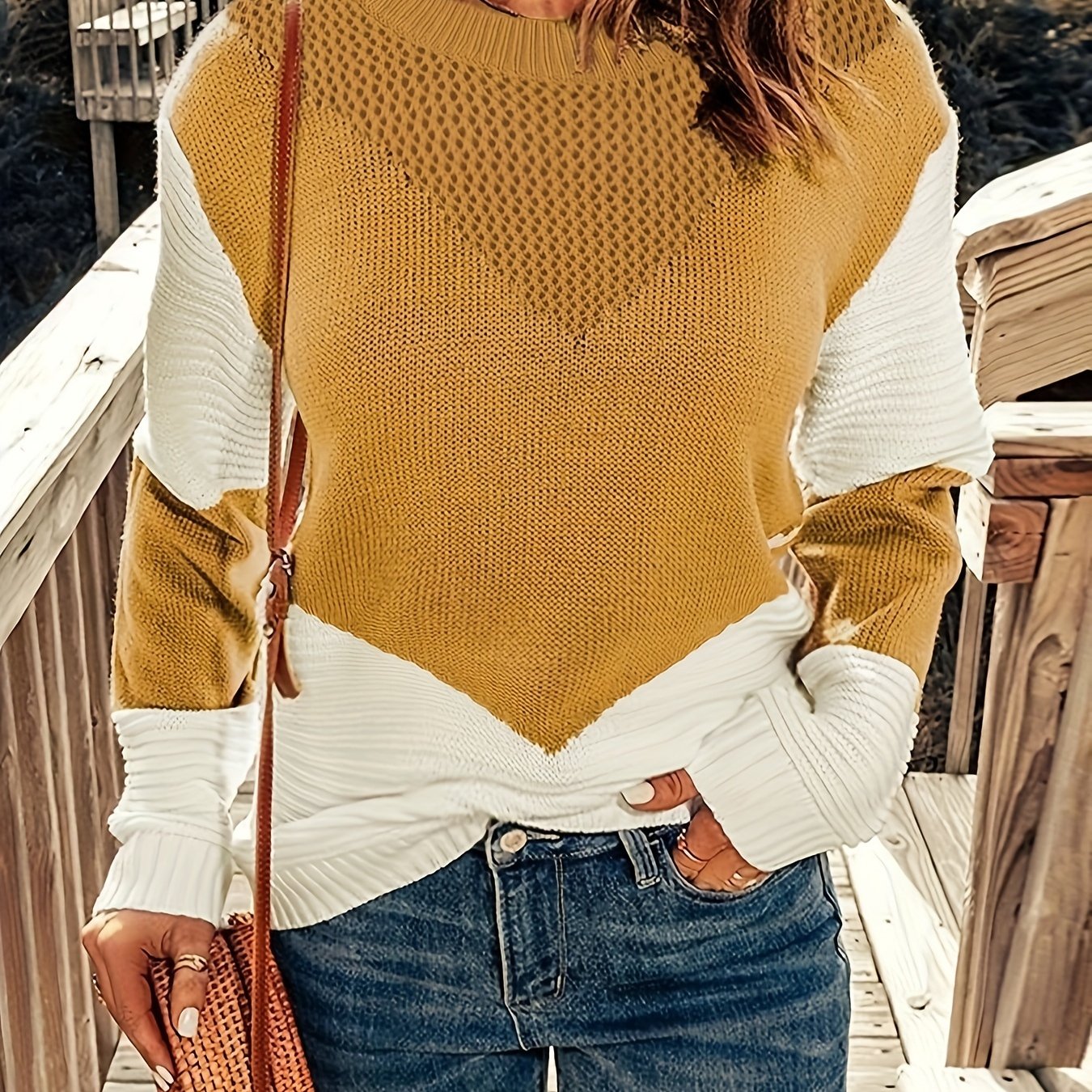Colorblock Round Neck Jumper