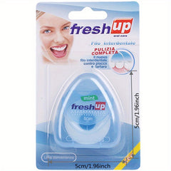 Portable Dental Floss Keychain 50m Thin Wax Floss Mint Flavored Teeth Cleaning