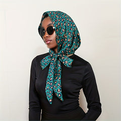 Leopard Print Lace Up Head Scarf Head Wrap Turban Bandana for Women