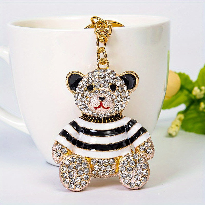 Bear Rhinestone Keychain Pendant Jewelry Bag Ornament