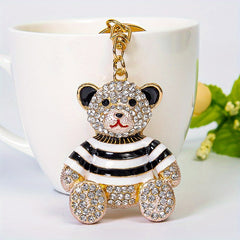 Bear Rhinestone Keychain Pendant Jewelry Bag Ornament